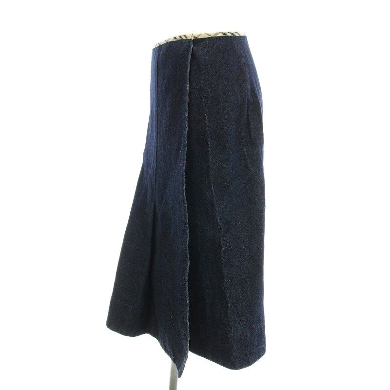 バーバリー ロンドン BURBERRY LONDON デニム ラップスカート ひざ丈