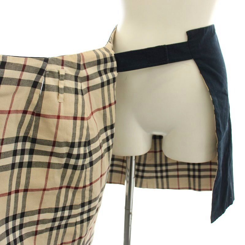 バーバリー ロンドン BURBERRY LONDON ラップスカート ひざ丈 裏地ノバ