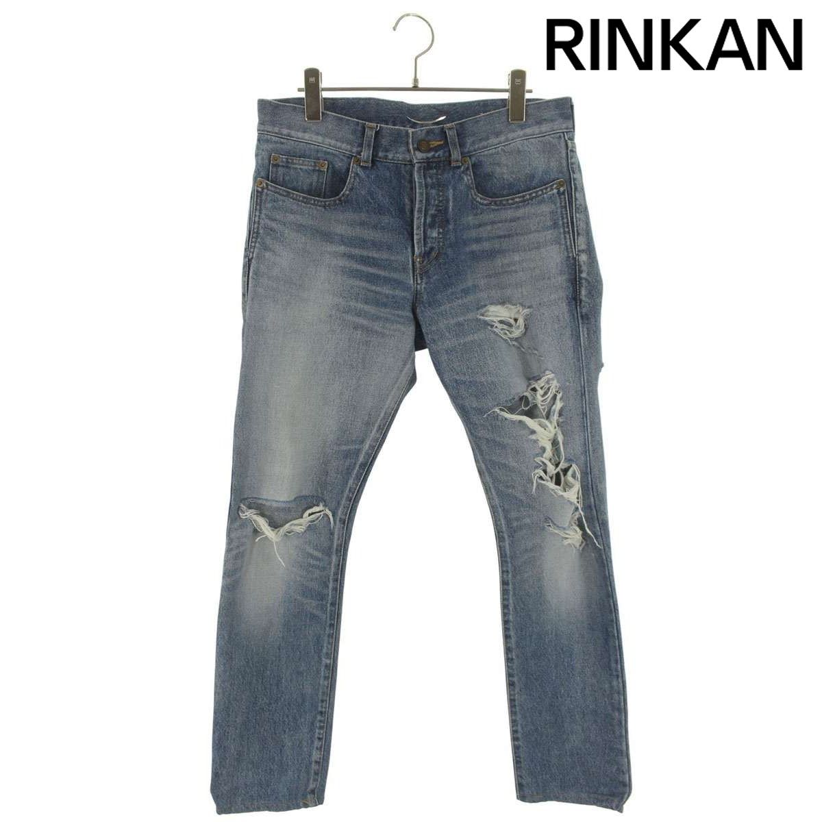 サンローランパリ 551344 YC372 クラッシュ加工スキニーデニムパンツ