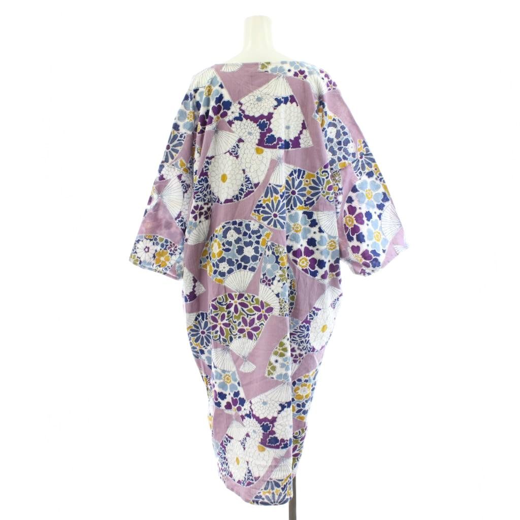 ソウソウ SOU SOU ワンピース ミモレ ロング 7分袖 花柄 コットン