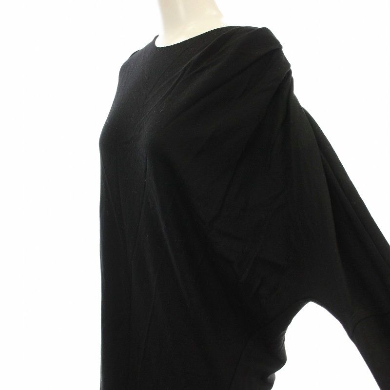 ヘルムートラング HELMUT LANG 変形 ワンピース ひざ丈 長袖 S 黒