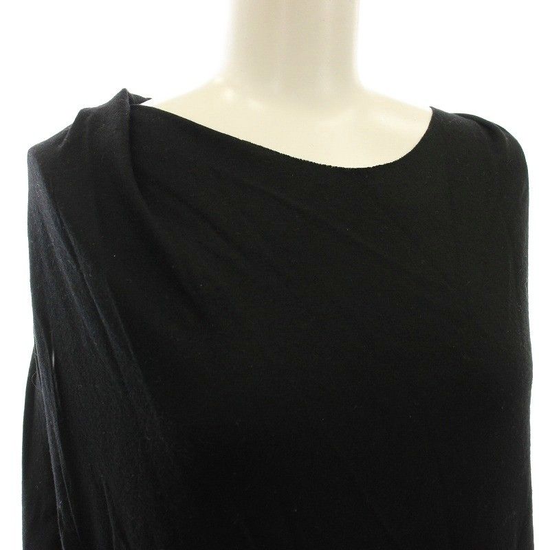 ヘルムートラング HELMUT LANG 変形 ワンピース ひざ丈 長袖 S 黒