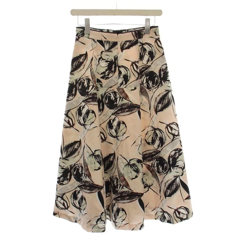 アナイ ANAYI 24SS ドローイングフラワープリントフレアスカート 花柄
