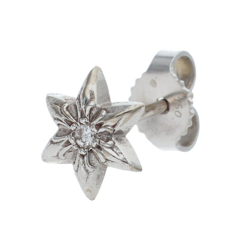 CHROME HEARTS スタースタッド 1ダイヤ 18KWGピアス クロムハーツ 18K CO STAR DMND/18Kスタースタッド 1ダイヤ/ホワイト