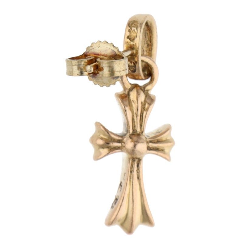 【中古】CHROME HEARTSベイビーファットクロス ピアス22K パヴェ 中古】CHROME HEARTSベイビーファットクロス ピアス22K パヴェ クロム