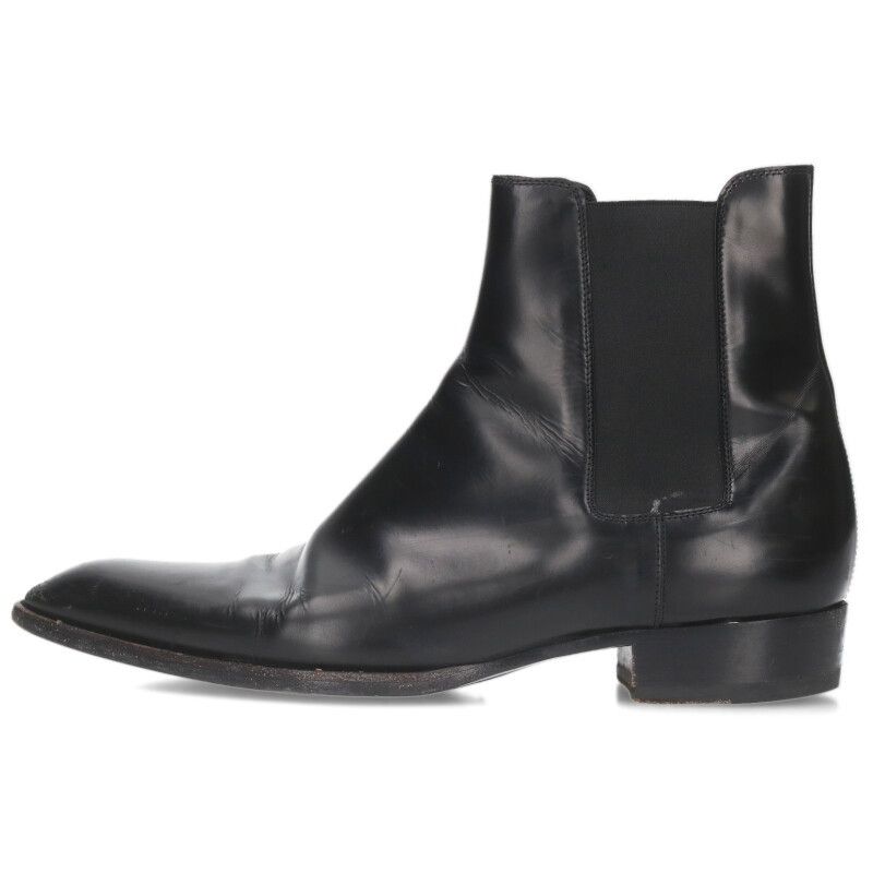 サンローランパリ 592438 サイドゴアレザーヒールブーツ メンズ 43.5