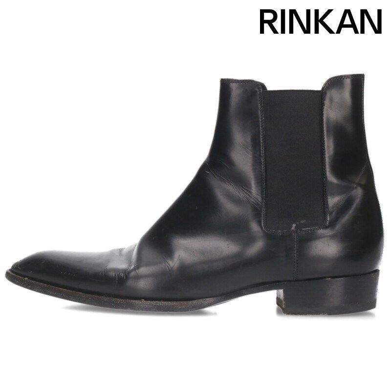 サンローランパリ 592438 サイドゴアレザーヒールブーツ メンズ 43.5