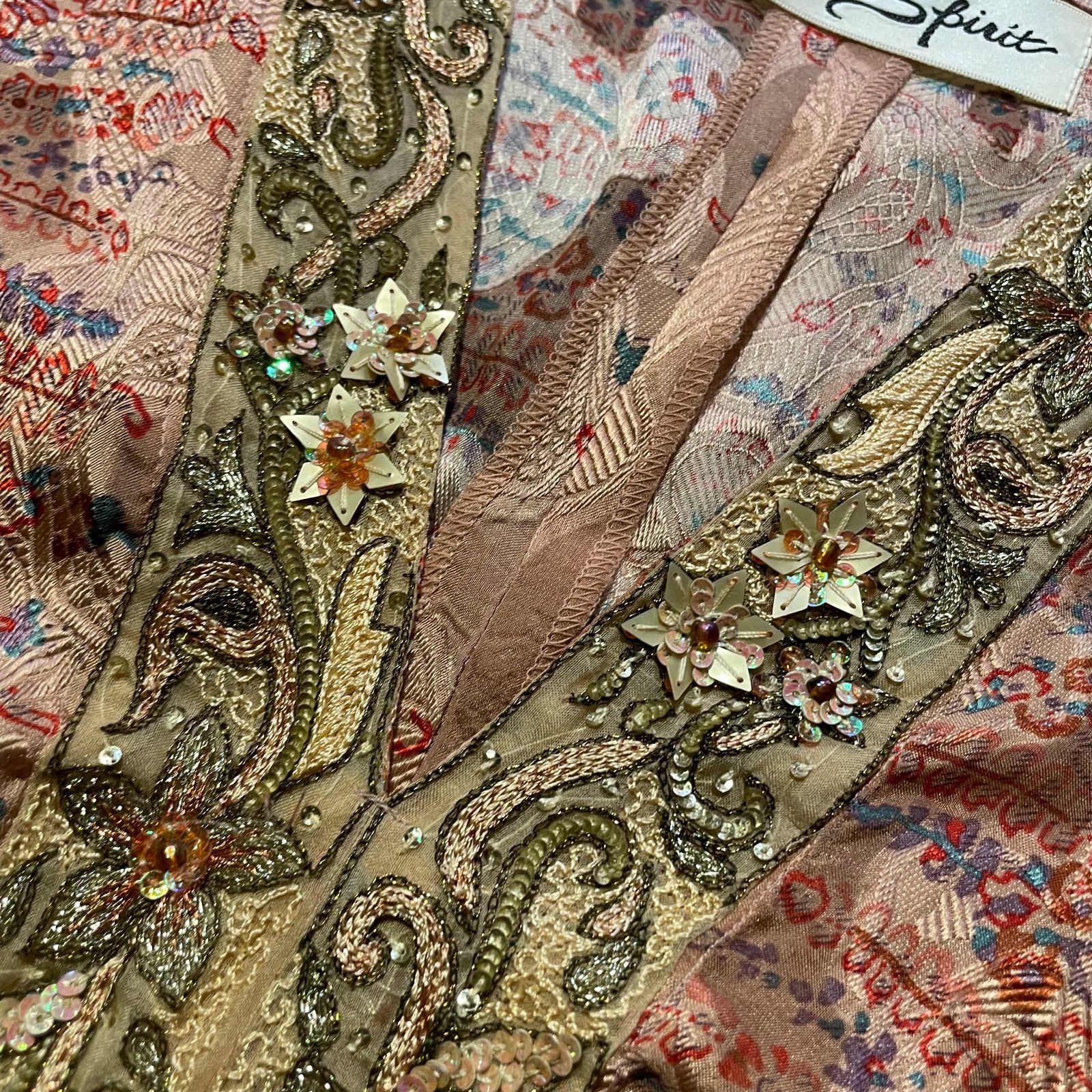 SHARE SPIRIT ボタニカル柄 シルク ワンピース シェアースピリット