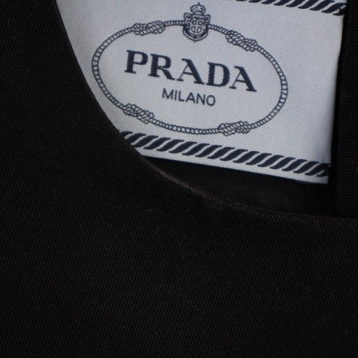 プラダ PRADA ワンピース ひざ丈 ノースリーブ タイト 柄 ウール