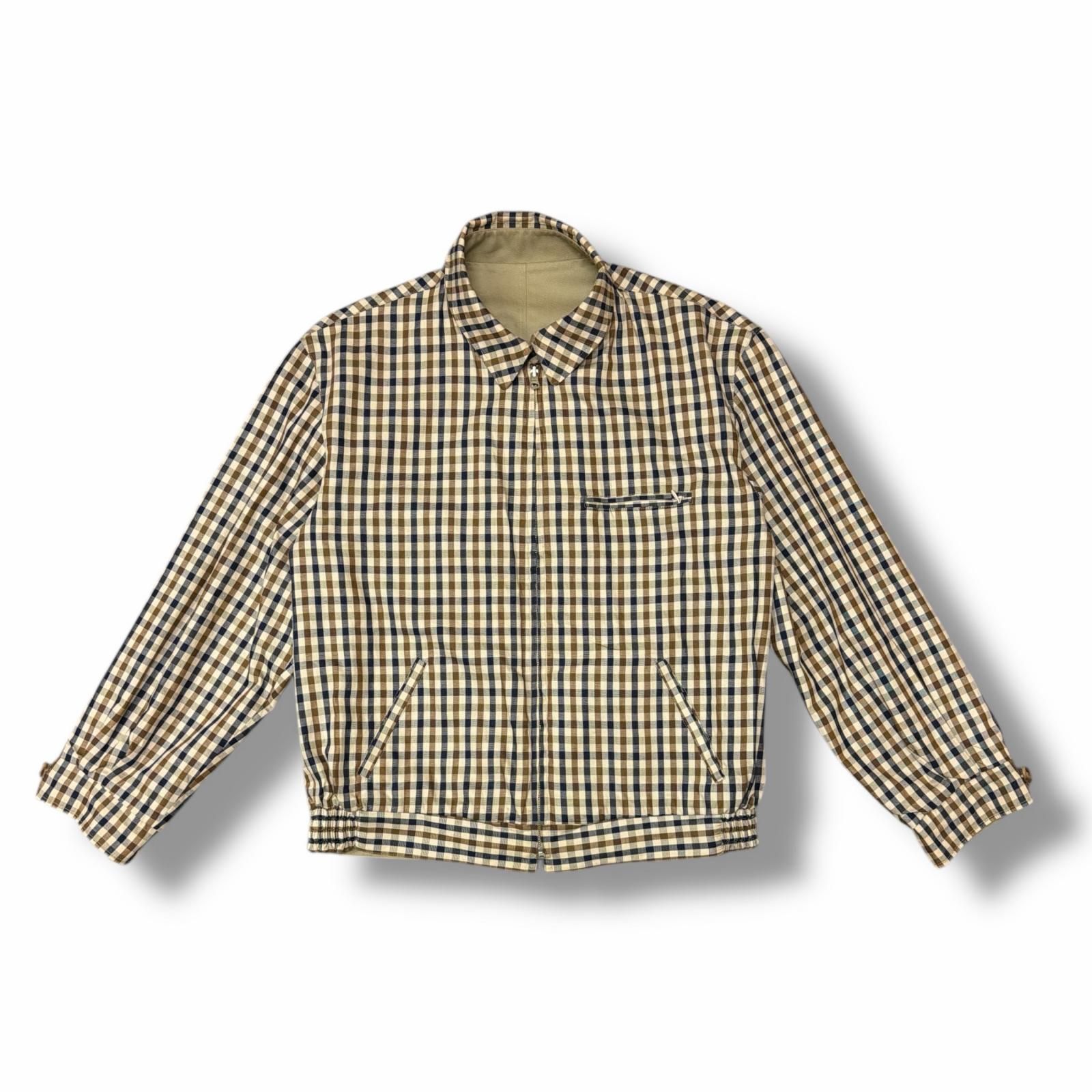 アクアスキュータム ブルゾン 英国製 リバーシブル チェック ジャケット 古着 アクアスキュータム Aquascutum OF LONDON チェック柄