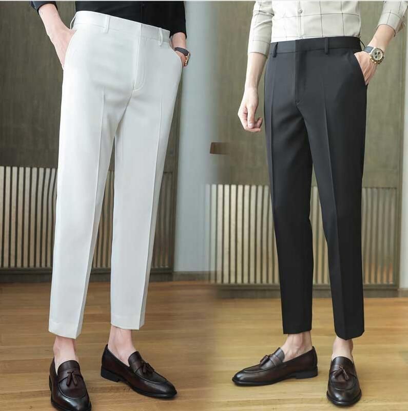 全9色 ウォッシャブル スラックス メンズ ビジネススラックス カジュアルパンツ 洗える ロングパンツ 九分丈 ズボン スリムパンツ シンプル