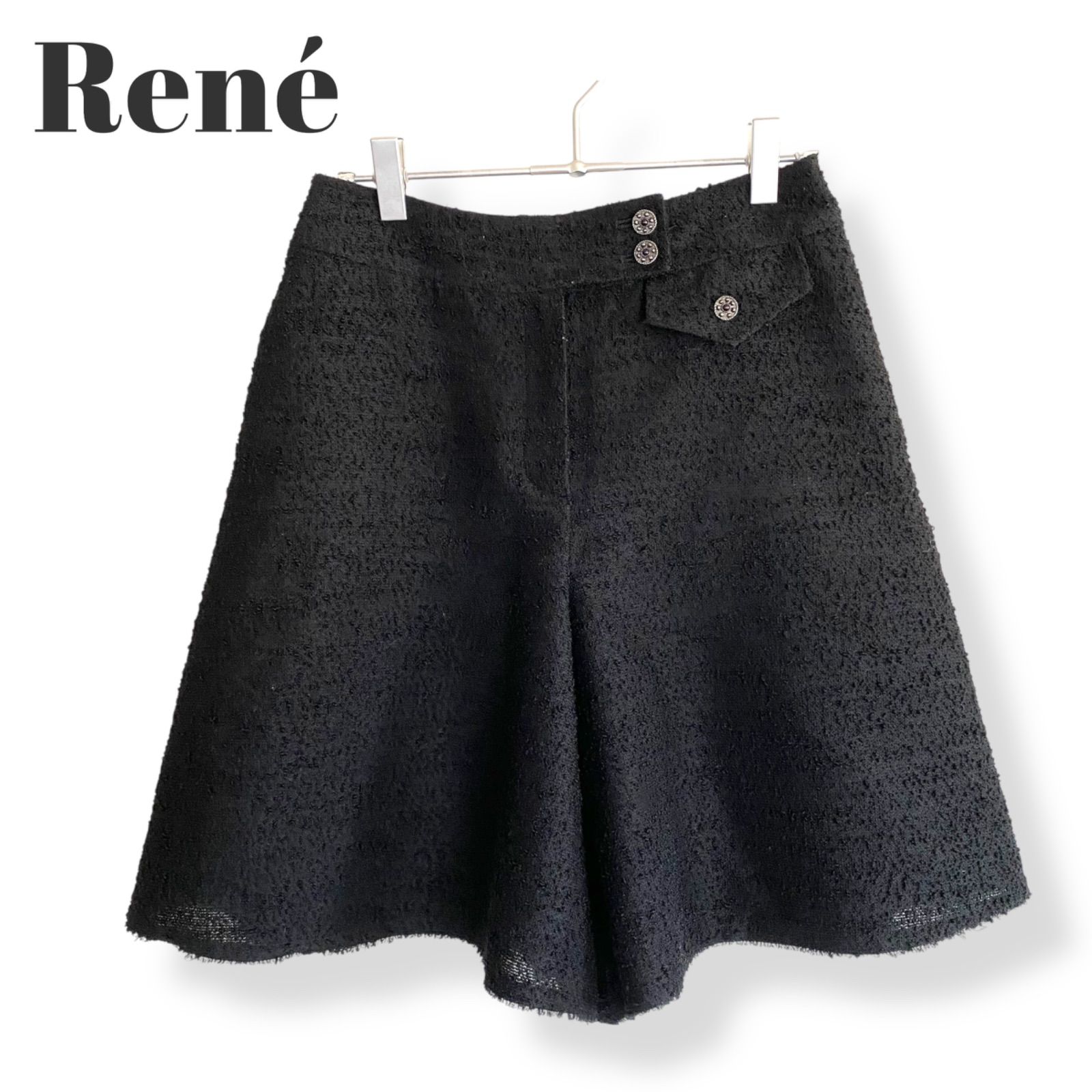 Rene ルネ キュロットスカート スカート風パンツ キュロット 黒