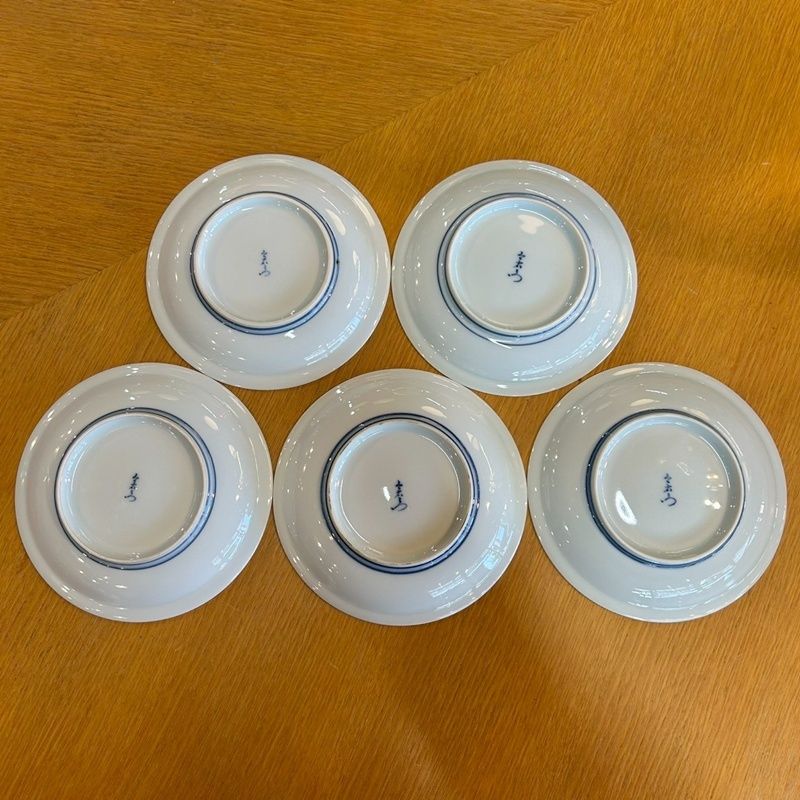 今泉今右衛門窯 色鍋島 銘々皿 5枚セット 16.5cm 錦花絵 笹絵 絵変わり