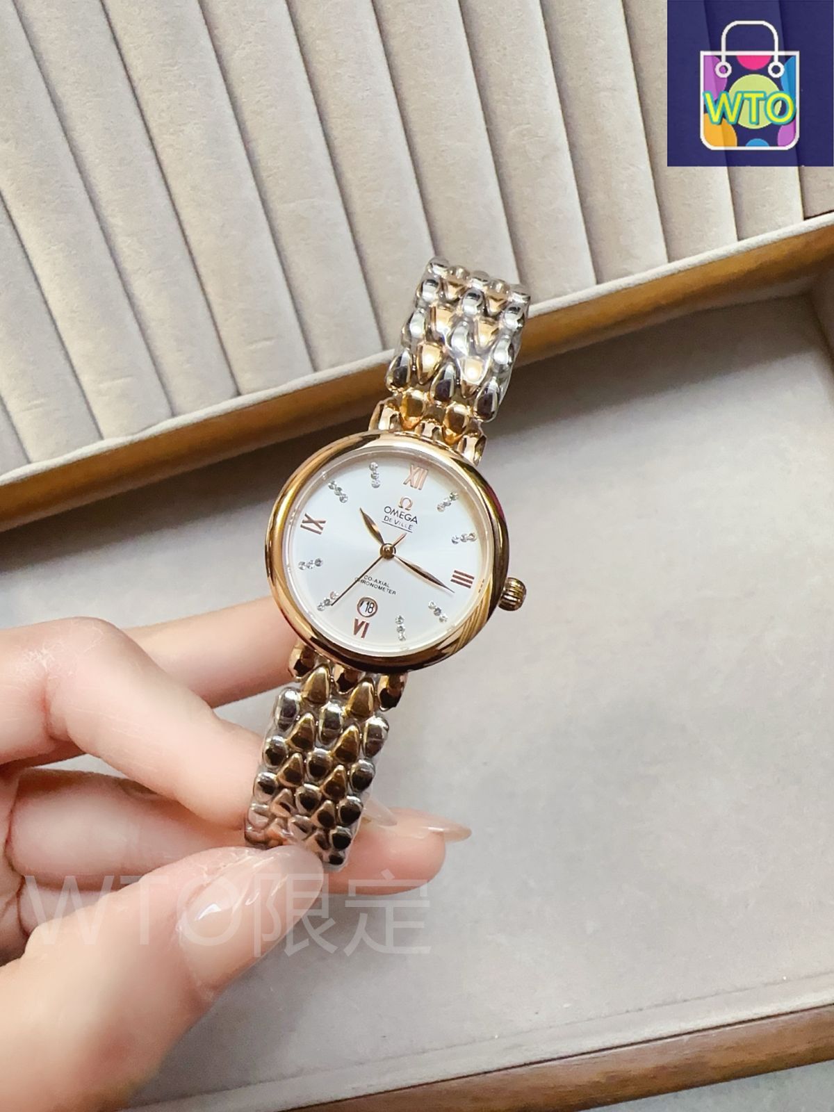 期間限定】オメガ レディース腕時計 28mm 薄型クオーツ ミネラルガラス