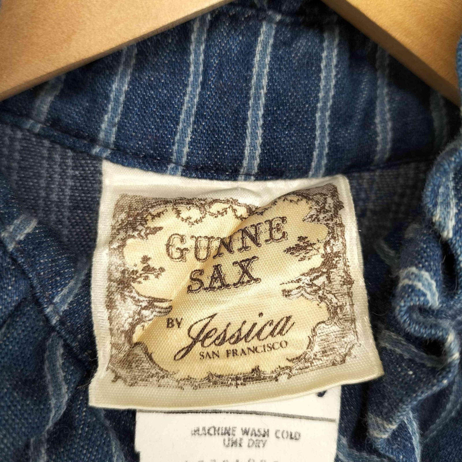ガニーサックス GUNNE SAX USA製 紙タグ ストライプフリルデニム  