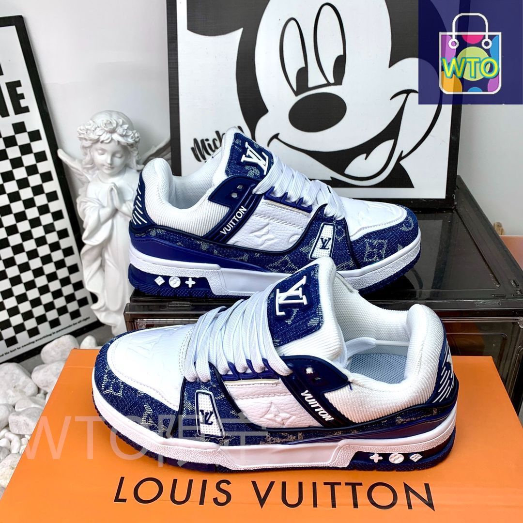 LOUIS VUITTON Trainer デニムレザーカジュアルロートップファッション