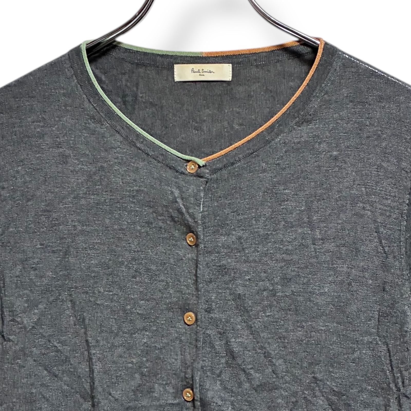 Paul Smith ポールスミス グレー 長袖カーディガン Vネック レーヨン90 