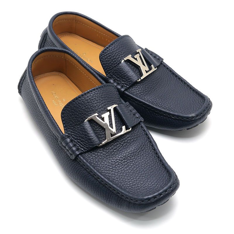 ルイヴィトン モンテカルロ ドライビングシューズ 7.5 レザー ネイビー
