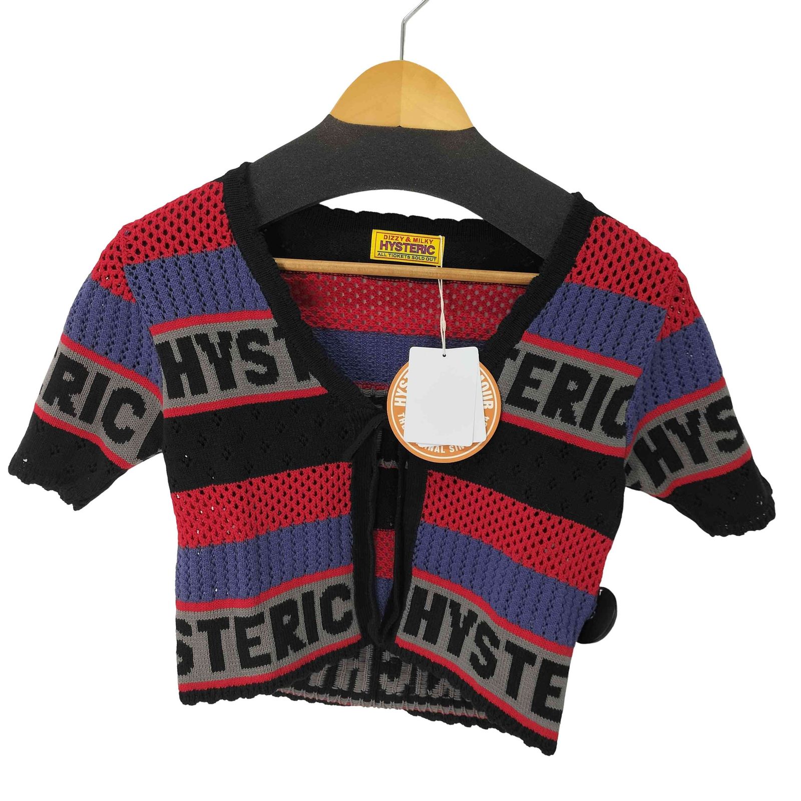HYSTERIC GLAMOUR(ヒステリックグラマー) 25SS LOGOボーダー カーディガン レディース FREE 【中古】【ブランド古着バズストア】 ヒステリックグラマー HYSTERIC GLAMOUR 25SS LOGOボーダー