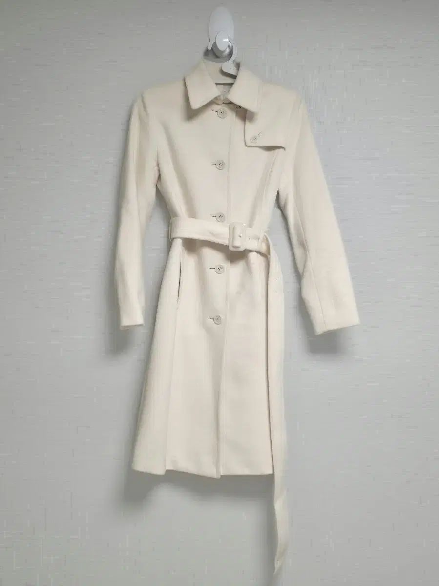 姫ギャル アイボリー アンゴラ ウール ベルト コート