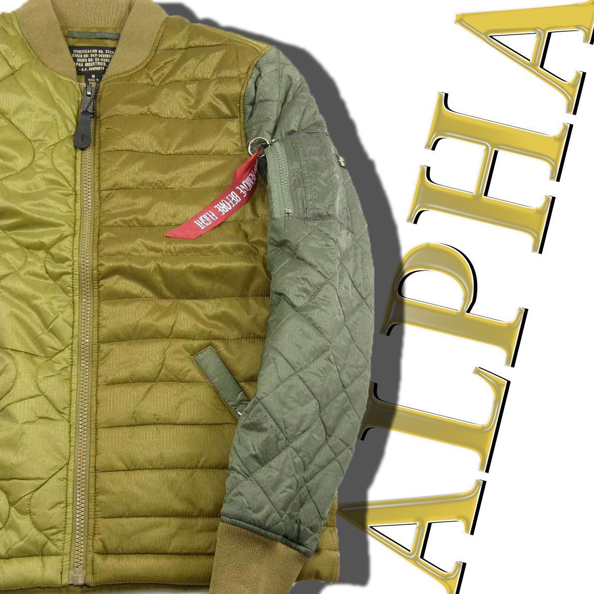 【新品】 ALPHA INDUSTRIES ／ アルファインダストリーズ クレイジーキルト MA-1 ボンバージャケット 中綿ブルゾン フライトジャケット アウター ALLY BOMBER ｜ 秋冬