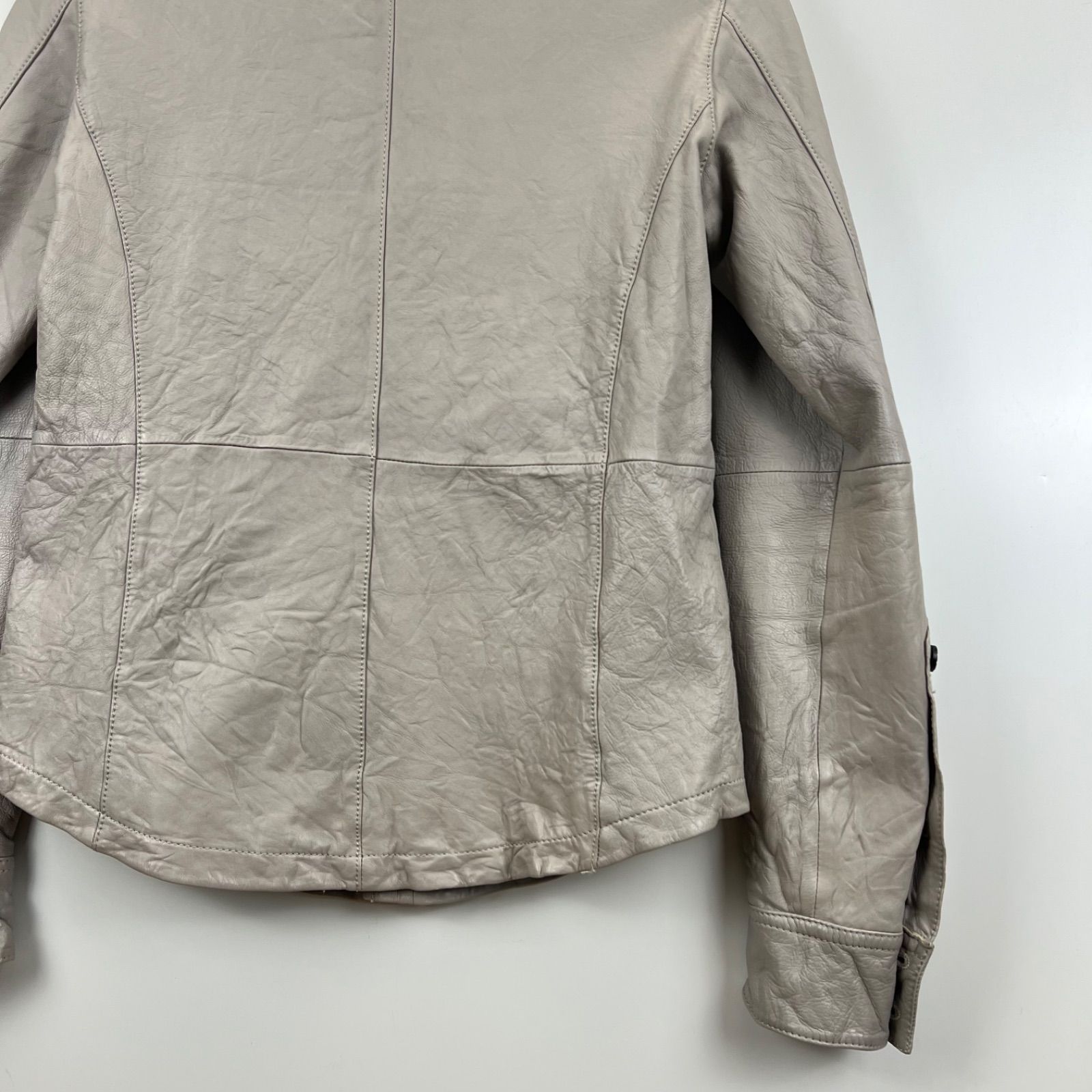 ユーズドフルギ USED古着 {{PRO-TEK}} ロゴ刺繍 ジップアップ レザー