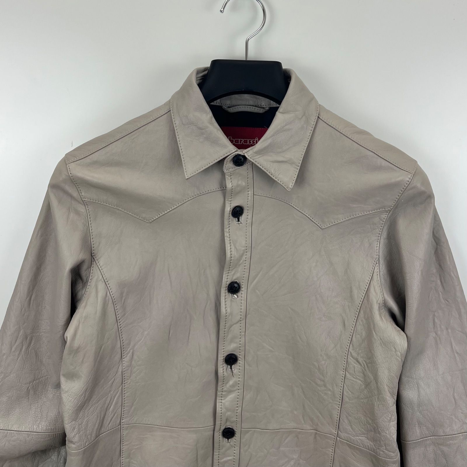 barassi 00s ITALY archive Leather shirts jacket 48 バラシ