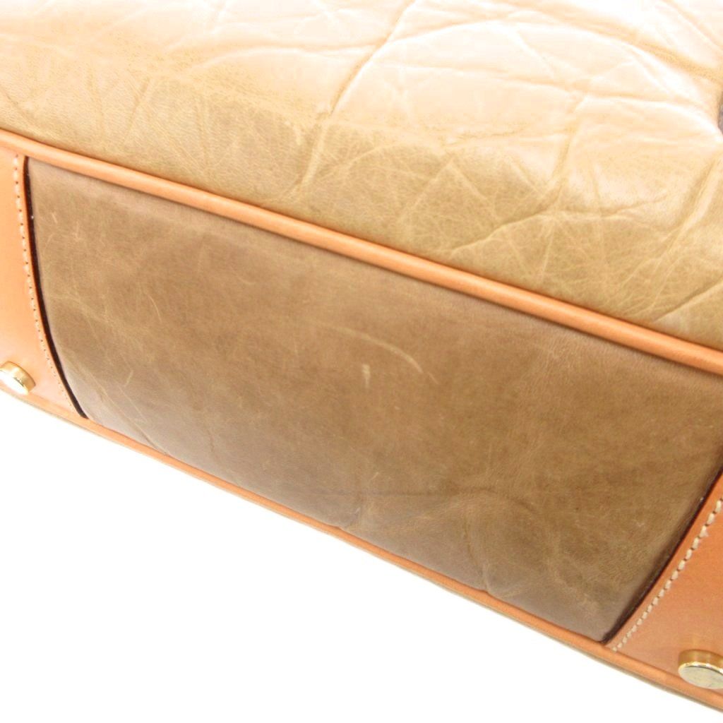 ハンティングワールド 2way オールレザー ハンドバッグ ブラウン 本革