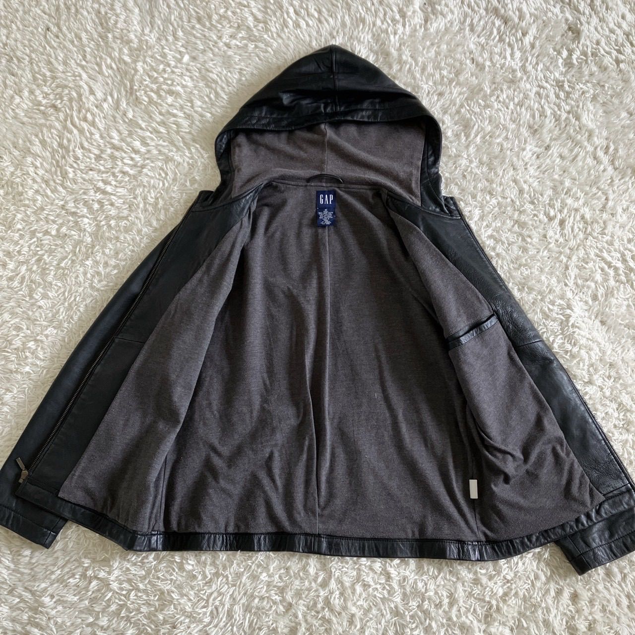 美品！OLD GAP ギャップ レザー パーカー ラムレザー 本革 羊革 y2k