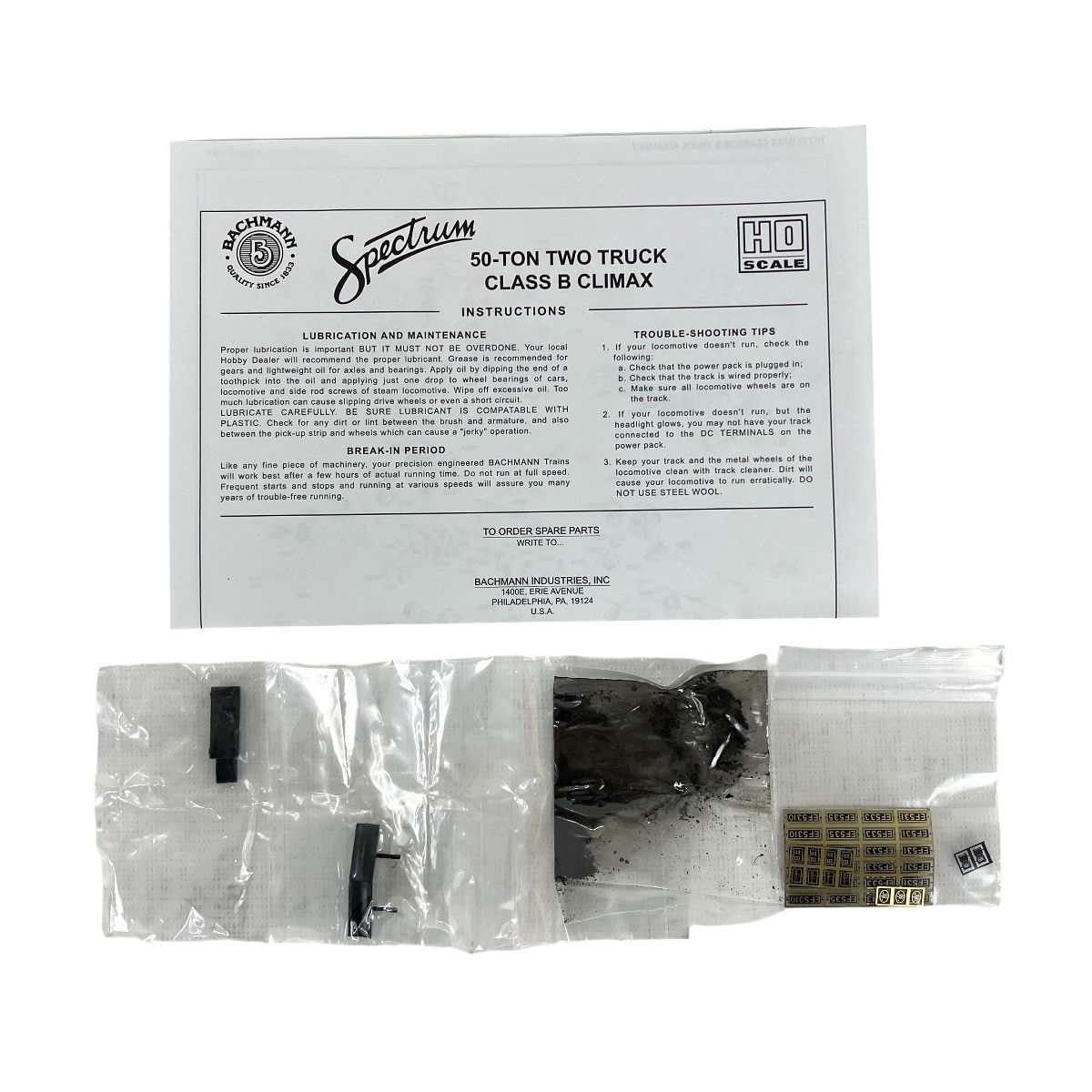 Bachmann 82806 Spectrum Two Truck トップ Class B Climax 蒸気機関車