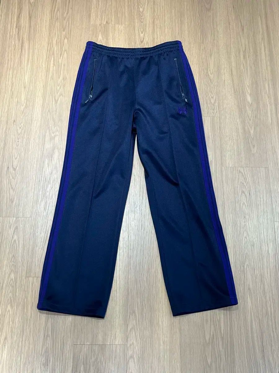 ニードルズ トラックパンツ ストレート ネイビー パープル S needles