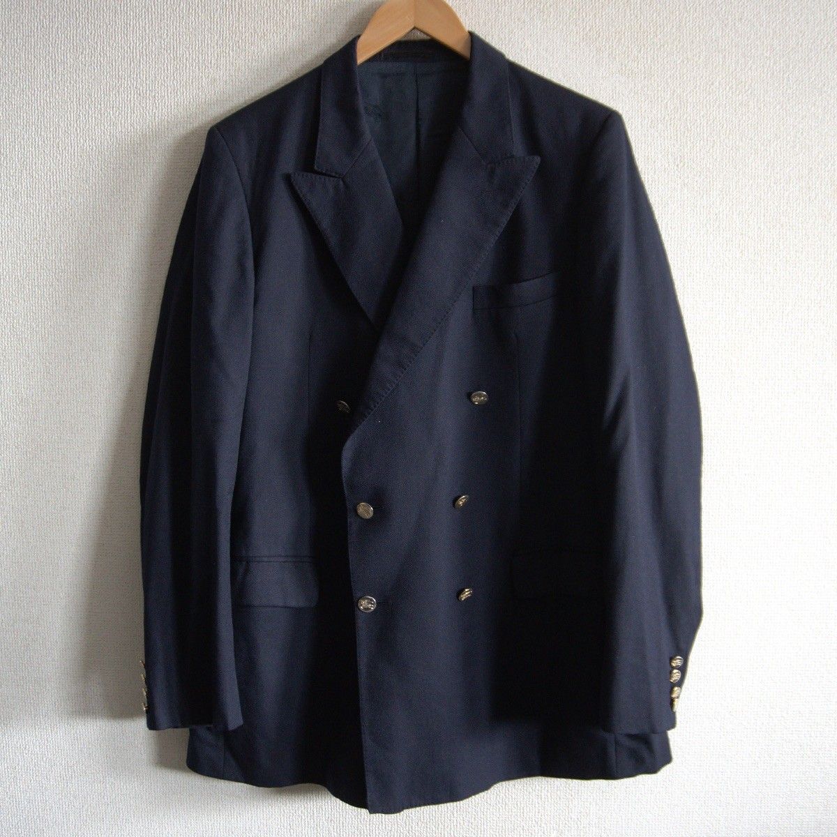 雰囲気抜群】 BURBERRYS 【テーラードジャケット /紺ブレ】52 ダブル