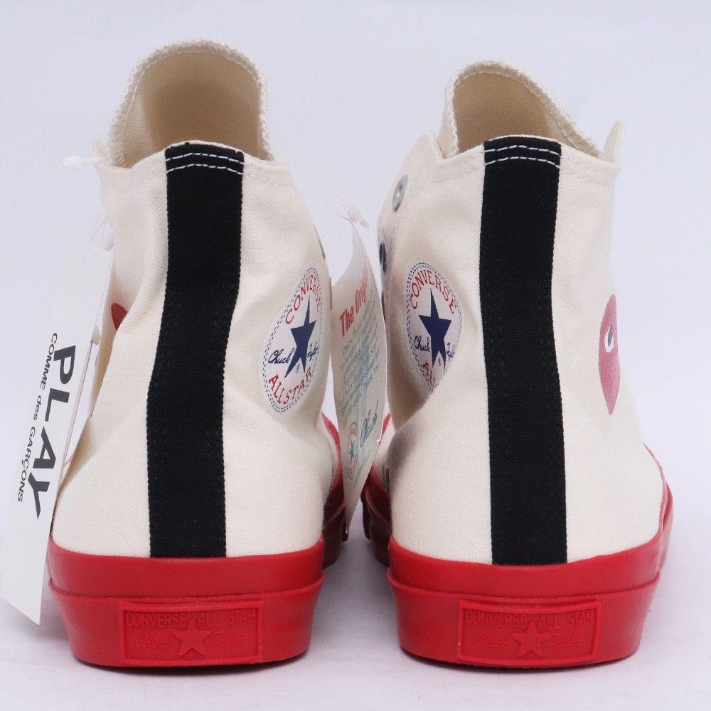 CONVERSE / ×PLAY COMME des GARCONS/ハイカットスニーカー/25cm/アイボリ/キャンバス/1SD020 未使用 27cm PLAY COMME DES GARCONS × CONVERSE ハイカットスニーカー