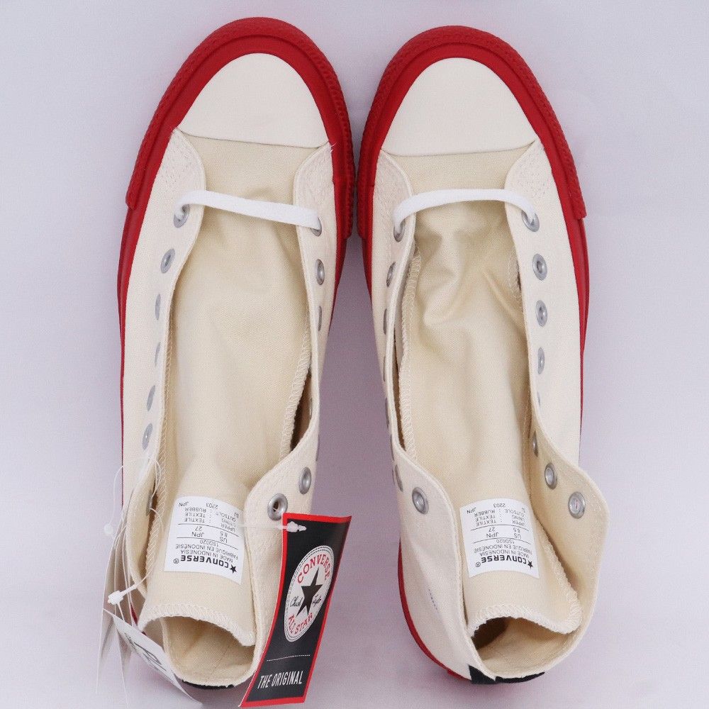 CONVERSE / ×PLAY COMME des GARCONS/ハイカットスニーカー/25cm/アイボリ/キャンバス/1SD020 未使用 27cm PLAY COMME DES GARCONS × CONVERSE ハイカットスニーカー