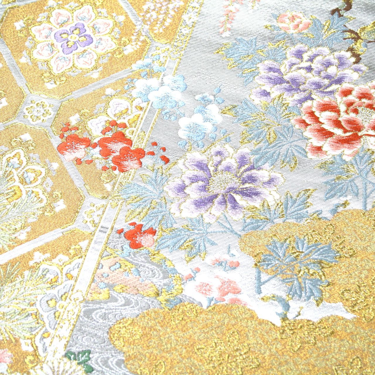 新品 お仕立付き 西陣織 刺繍 正絹 袋帯 礼装 銀 金 フォーマル 未