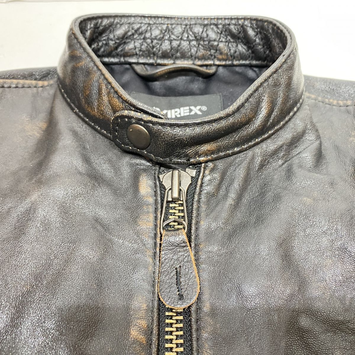 AVIREX アヴィレックス AGED LEATHER SINGLE RIDERS JACKET 羊革