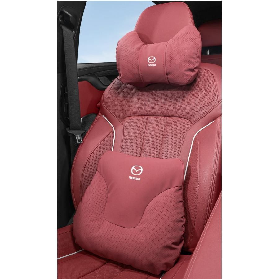 ☆マツダ MAZDA☆レッド☆ネックパッド 腰クッション 車用 背もたれ