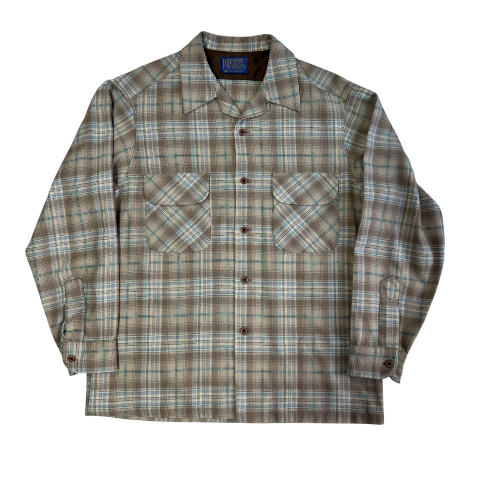 ペンドルトン　 ボードシャツ　開襟シャツ　70s ベージュ 70s Pendleton ペンドルトン ボードシャツ BoardShirt Lサイズ