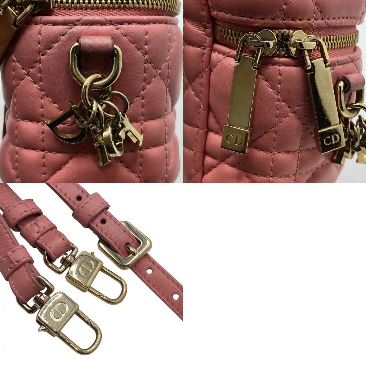 極美品■ディオール　ショルダーバッグ　マイクロ　バニティ　カナージュ　ラムレザー クリスチャン・ディオール Christian Dior レディディオール マイクロ