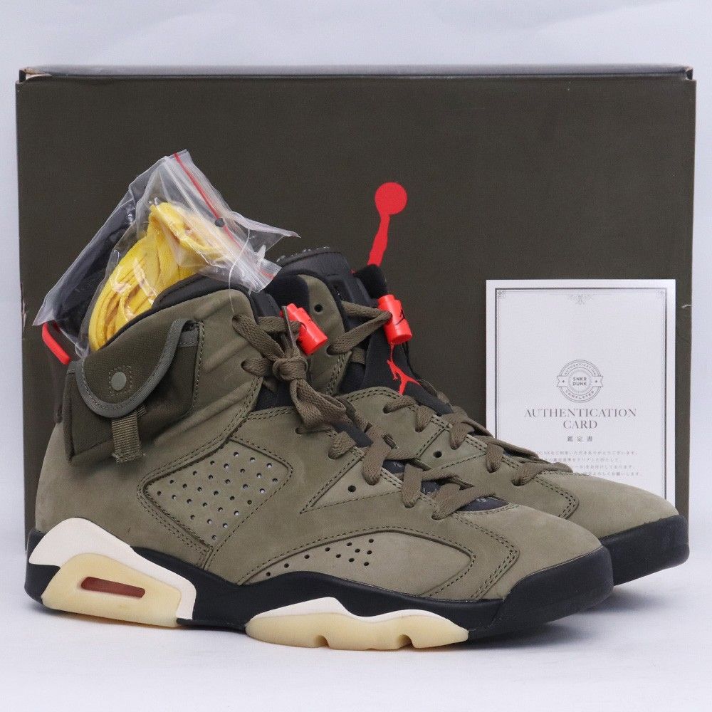 26.5cm NIKE × TRAVIS SCOTT Air Jordan 6 Retro Medium Olive CN1084 