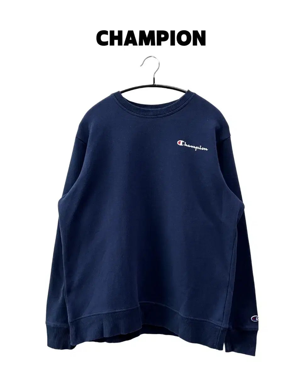 チャンピオン ロゴ プリンティング スウェット ネイビー
