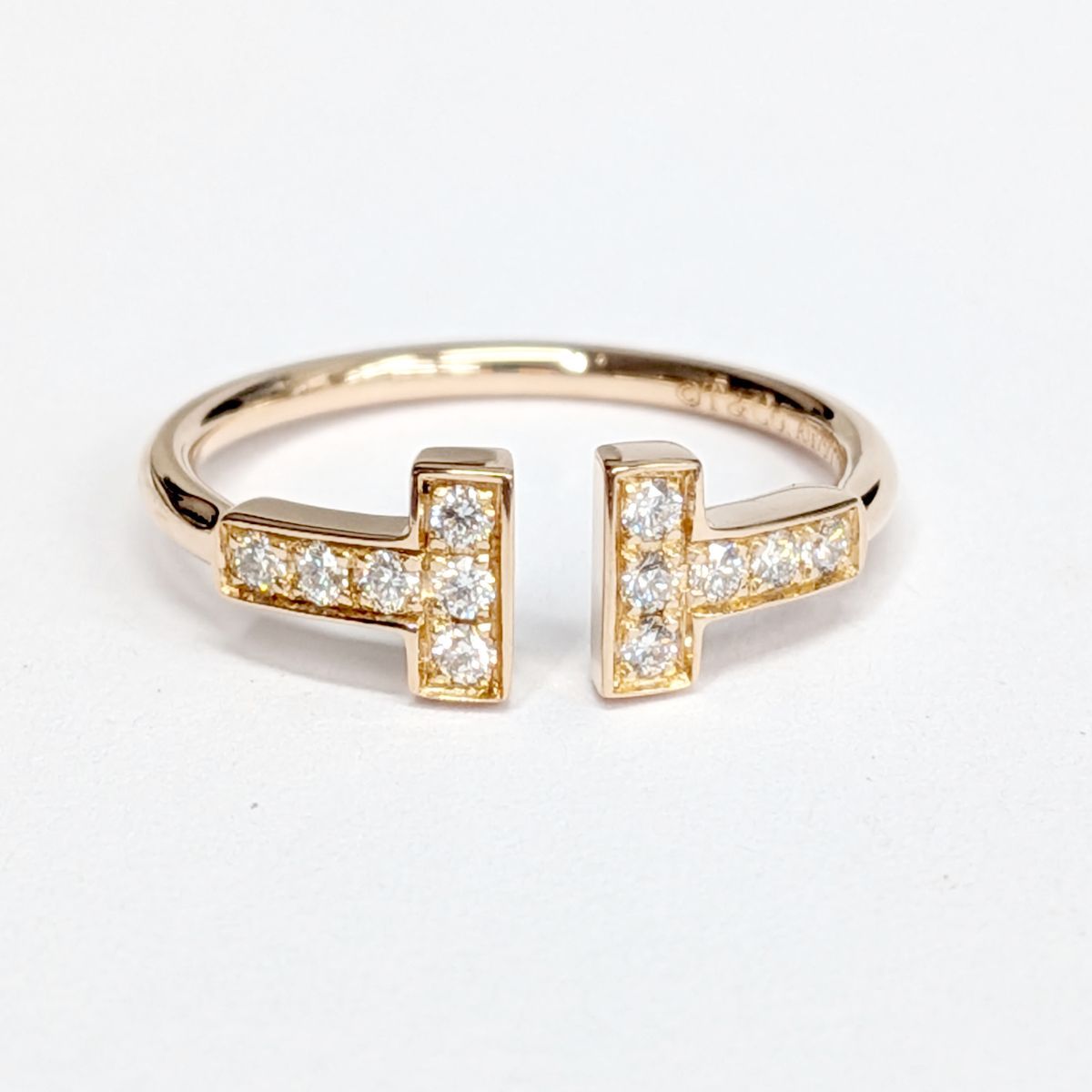 TIFFANY&Co. ティファニー Tワイヤー 12Pダイヤリング 750YG リング