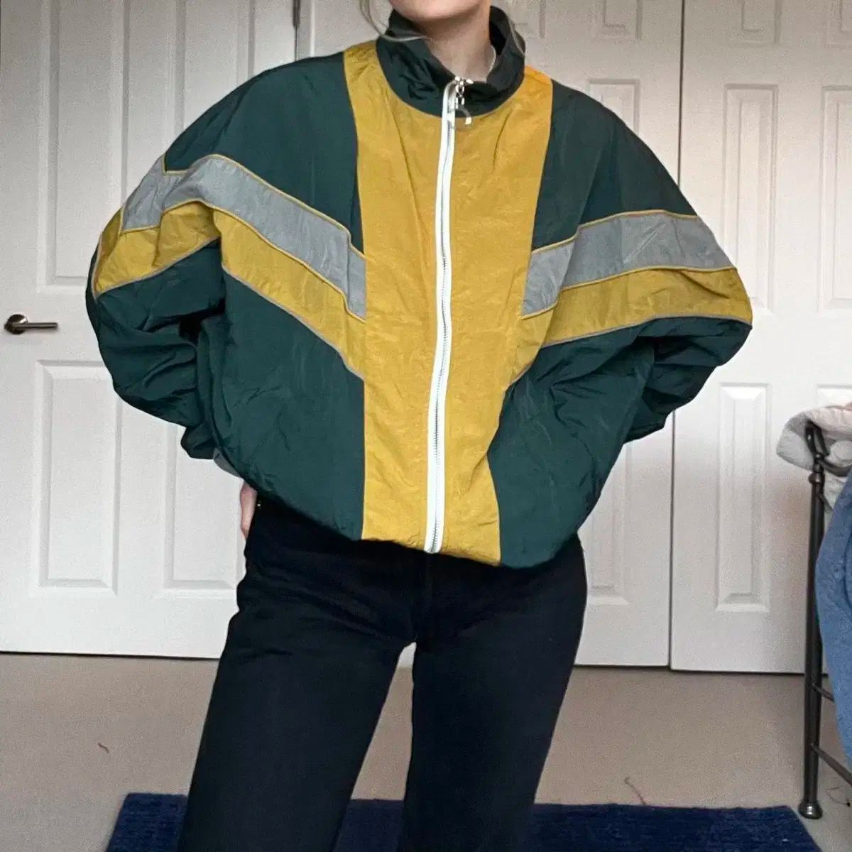 ONCE AGAIN レトロ COLOR バイ ウィンドブレーカー ブルゾン アウター L