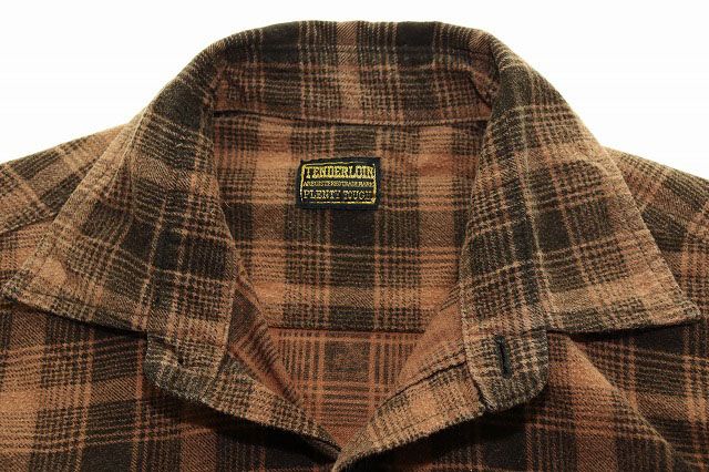 テンダーロイン TENDERLOIN ネルシャツ Sサイズ チェック柄 ロゴ 刺繍