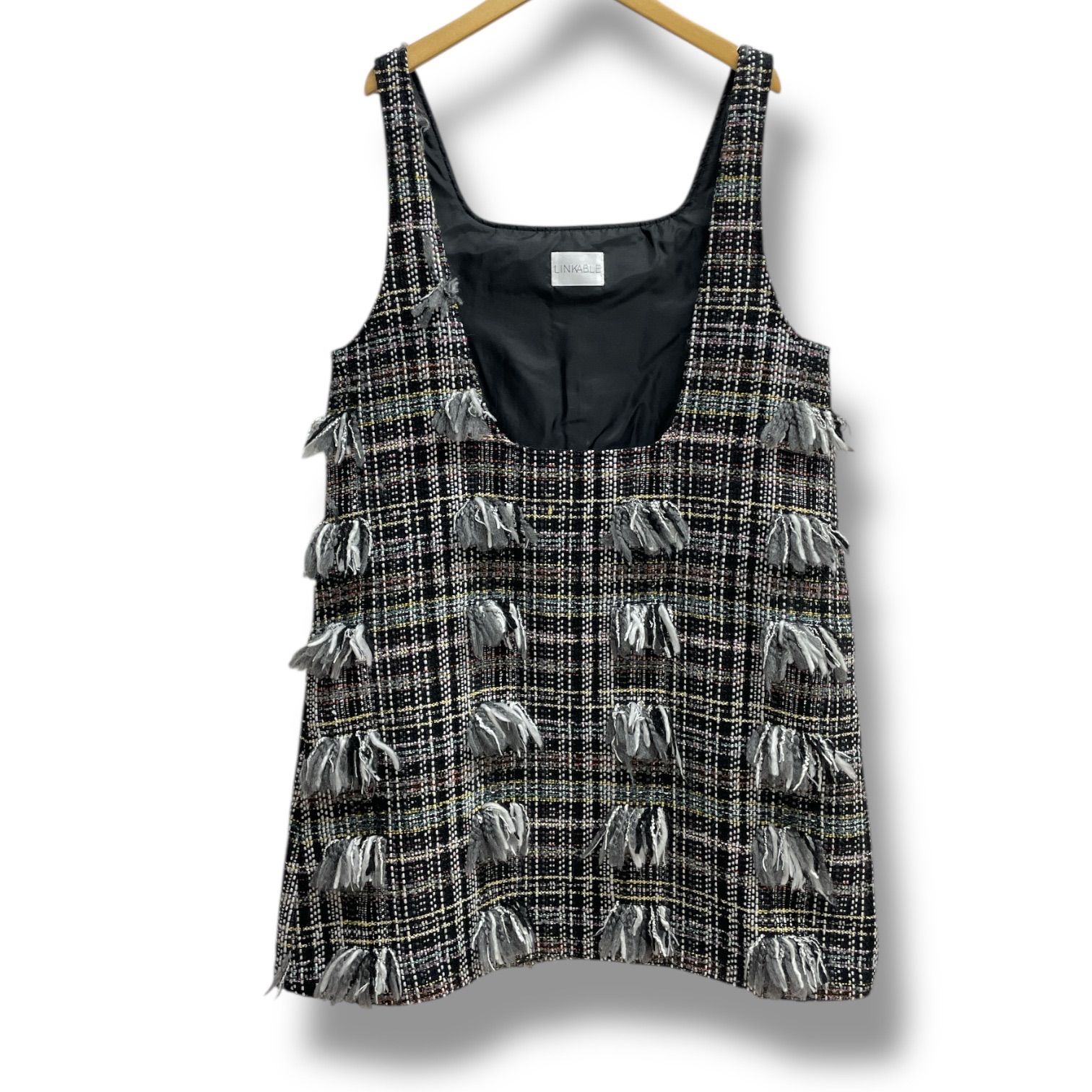 LINKABLE リンカブル ツイードジャンパースカート ワンピース ツイード