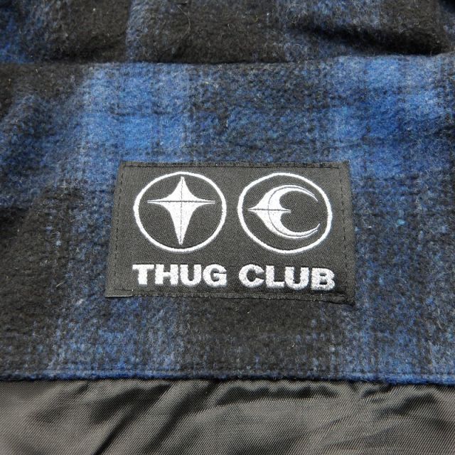THUG CLUB 24aw ARAB SWORD FLANNEL ZIP UP HOODED JACKET BLUE サイズ