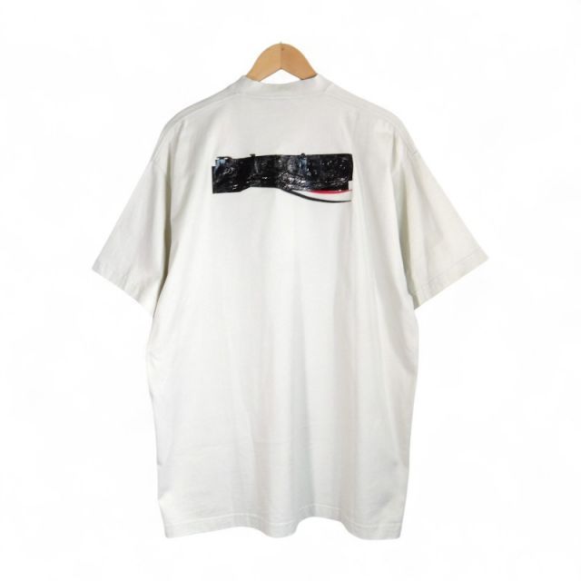 BALENCIAGA LOGO EMBROIDERY TAPED T-SHIRT LIGHT GRAY サイズL 712398