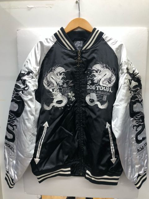 ◇◇◇S276 DOG TWON 黒龍 BLACK DRAGON 龍 刺繍 スカジャン Lサイズ