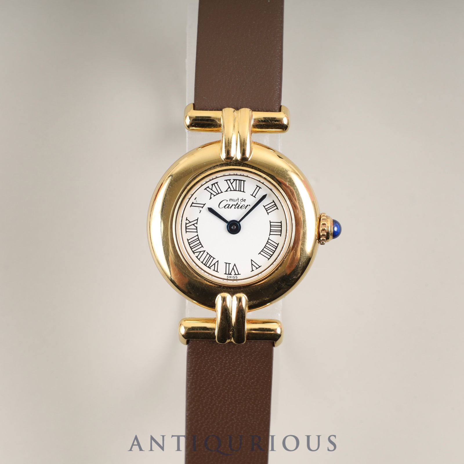 カルティエ マストコリゼ 2410 クォーツ Cal.157 SV925 革 純正尾錠