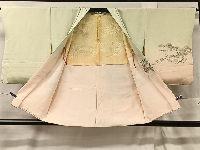 平和屋着物○訪問着 寿光織 霞文 暈し染め 金糸 三越扱い